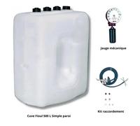 Kit Cuve fioul 500 L simple paroi + Kit aspiration Roth + Jauge