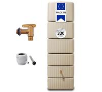 Récupérateur d'eau de pluie 300L Slim Garantia coloris sable L.58 x l.37 x H.182 cm