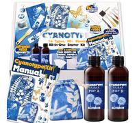 Kit cyanotype, ensemble d'empreintes solaires avec papier photosensible, solution, tissu et produits chimiques, plus de 80 fournitures d'impression solaire pour débutants