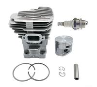Kit cylindre 49 mm pour tronçonneuse MS391 OEM équivalent à 1140-020-1204 11400201204 assemblage complet avec anneaux de piston clips métal argenté pour reconstruction de moteur professionnel ou