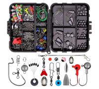 Kit D’Accessoires de Pêche pour Abu Garcia Veritas 2.0 Frog 2015-2019 | hameçons, plombs, émerillons, agrafes, bas de ligne et perles; boîte double face à cloisons réglables; for routine use