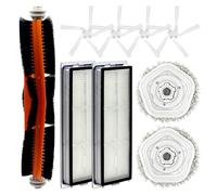 Kit d’accessoires de rechange compatible pour robot aspirateur Dreame Bot W10 / W10 Pro, 1 brosse principale, 4 brosses latérales, 2 filtres HEPA et 2 serpillières