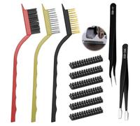 Kit d’accessoires imprimante 3D - 11 pièces avec 6 brosses silicone buse, 3 brosses cuivre et 2 pinces - Compatible Bambu Lab A1, outil de nettoyage nozzle pour résidus de filament