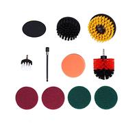 Kit d’accessoires pour brosse à percer, 11 pièces, ensemble de nettoyage avec brosse en nylon et tampons abrasifs pour perceuse électrique, nettoyeur de carrelage pour murs, sols,