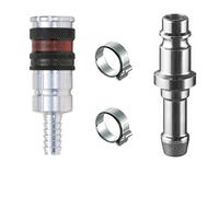 Kit d’accouplement rapide à air comprimé Auprotec avec raccords Würth + Colliers d’accouplement de sécurité