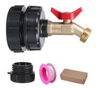 Kit d’adaptateur pour cuve IBC avec vanne papillon en laiton, raccord S60x6 pour récipient d’eau, pièces de remplacement pour robinet de fût 1 000 L, valve de contrôle de débit renforcée