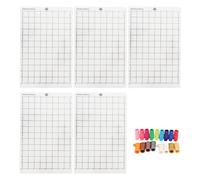 Kit d’adaptateurs pour stylo et tapis de découpe, tapis de découpe adhésif avec ensemble d’adaptateurs pour stylo compatible avec les machines et Silhouette, 5 tapis