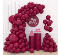 Kit d’arches de ballons rouge bordeaux, 110 pièces, différentes tailles, guirlande pour décorations de fête d’anniversaire, mariage
