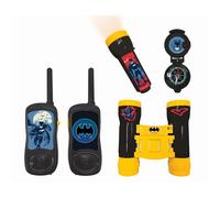 Lexibook, Batman, Set d’aventurier complet pour enfant, Talkie-Walkies 120m, Jumelles, Lampe-torche, Boussole, Bleu / jaune, RPTW11BAT
