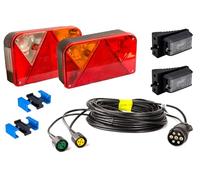 Kit d’Éclairage Remorque 7m 7-PIN - Feux Arrière DPT35, Feux de Gabarit LED DPT15, Faisceau avec Connecteurs Rapides
