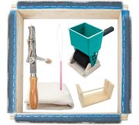 Kit D’entrée pour Débutants De Tapis De Touffetage, pour Coussin De Tapis, Pistolet à Touffeter Manuel avec Cadre De Touffetage en Bois Colleuse à Rouleau Portable Enrouleur De Boule De Fil