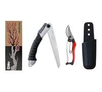 Kit d’entretien jardin Silky/Okatsune : sécateur Okatsune 103 + scie pliante Silky Super Accel 210 mm (7,5 TPI) avec étui ceinture. Précision japonaise, coupe nette, idéale taille & élagage