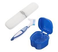 Kit D’entretien pour Prothèse Dentaire Portable en Plastique, Voyage | Boîte Étanche avec Brosse, Rangement pour Gouttière et Dentier, Format Pratique pour Déplacements et Vacances