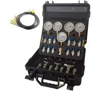 Kit D’essai De Pression Hydraulique 5 Manomètres 13 Accouplements D’essai 14 Connecteurs en T 5 Tuyaux D’essai Kit De Jauges D’essai Hydraulique pour Machines De Construction D’excavatrice