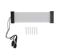 Kit d’Extension de câble d’Alimentation de 24 Broches à 24 Broches, câble d’Alimentation ARGB 5 V synchronisé pour Carte mère et Carte Graphique, gainé de Silicone de 205 mm avec p (Tête Noire)