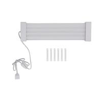 Kit d’Extension de câble d’Alimentation de 24 Broches à 24 Broches, câble d’Alimentation ARGB 5 V synchronisé pour Carte mère et Carte Graphique, gainé de Silicone de 205 mm avec p (Tête Blanche)