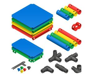 Kit d’Extension Quadro - Ensemble d’agrandissement pour Grands Ensembles de Construction, Plus de flexibilité pour toboggans et modèles à paliers, 12 plaques & 29 Tubes, Certifié TÜV