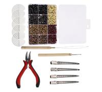 Kit D’extensions de Cheveux à Micro-liens avec Pince et Crochet | Anneaux Doublés de Silicone, Disques Thermiques, Usage Salon ou Maison, Prise Précise et Poignée Courte