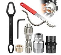 Kit D’Extracteur de Manivelle, Outil 2-en-1 pour Roue Libre et Cassette | 7 PCS Boîtier de Pédalier 20 Dents, Extracteur Pedalier et Chapeau de Pression, Clés pour Réparation de Vélo, pour Entretien