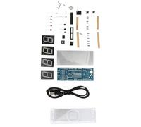 Kit D’horloge Numérique LED Scm USB Programmable pour Bureau | Plastique Vert, Microcontrôleur à Puce Unique, Apprentissage Électronique, Affichage Sept Segments