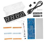Kit D’horloge Numérique Scm à Monter, Affichage LED Bleu | Plastique Compact et Léger, pour Expérimentation sur Bureau, Étudiants Stem et Débutants en Électronique