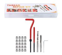 Kit d’inserts de réparation de filetage M5, 25 pièces, kit de réparation de filetage pour acier et aluminium, ensemble d’outils de filetage M5 avec mèche, taraud et clé, pour la