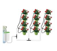 Kit d ' irrigation goutte à goutte pour herbes en pot avec 5, D | Kit d ' arrosage automatique pour lieu de travail à domicile pouvant accueillir jusqu ' à seize pots avec minuterie