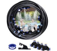 Kit d’Irrigation système de brumisateur extérieur 20m avec 23 Buses de Brume avec Joint en T, système de Refroidissement.[Q1141]