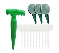 Kit D’Outil de Semis de Jardin en Plastique PP Vert pour Maison | Semoir Précis, Étiquettes Vierges Incluses, pour Terre et Jeunes Plants, Usage en Jardin et Bac