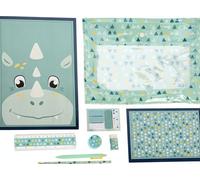 Kit d’Outils d’Écriture : Gomme, Règle, Stylo Rétractable, Crayon - 33 x 23 cm (FM)