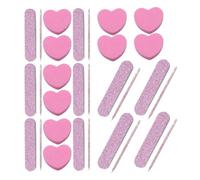 Kit D’outils de Nail Art 20 Ensembles, Bâtonnets et Blocs | Éponge et Plastique Rose, Léger, Effet de Polissage Soigné, pour Designs de Manucure, Usage Individuel ou Pro