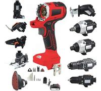 Kit D’Outils Électriques Sans Fil, Ensemble Multifonction 10-en-1 Pour Bricolage, Batterie 4.0AH, Pour Réparation De Meubles Et Projets DIY(Red)