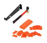 Kit d’outils pour la pose de parquet en bois, entretoises pour la pose de revêtements de sol stratifiés avec bloc de frappe en caoutchouc et barre de traction, ensemble de ferrures