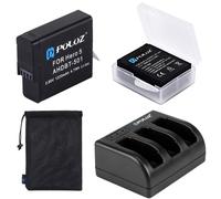 Kit d'accessoire pour 4 en 1 Gopro HERO5 AHDBT-501 batterie 3.85V 1220mAh + AHDBT-501 chargeur de 3 canaux + sac de rangement en maille + kits de boîte de de