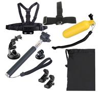 Kit d'accessoire pour Ceinture de poitrine 9 en 1 Gopro HERO4 / 3 + / 3/2/1 / SJ4000 + sangle de tête + monopode flottant Bobber + ventouse + Selfie de poche + sac de transport