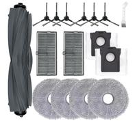 Kit d'accessoires 16 pièces pour Dreame Mova E30 Ultra/ L10s Ultra Gen 2/ L10s Pro Ultra Heat/L40 Ultra AE/X30 Ultra, 1 Brosse Principale 6 Brosse Latérale 2 Filtres 4 Serpillere 2 Sacs à Poussière