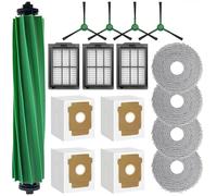Kit D'accessoires 16 Pièces pour Robot Aspirateur IRobot Roomba Plus 505/405 Combo, Pièces De Rechange, Accessoires 1 Brosse Principale, 4 Brosses Latérales, 3 Filtres, 4 Chiffons De Nettoyage, 4 Sacs
