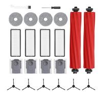 Kit D'accessoires 22 pièces pour Robot Aspirateur Roborock Qrevo Pro/Qrevo S,2 Brosses Principales, 4 Sacs à Poussière, 4 Chiffons, 4 Filtres, 6 Brosses Latérales, 1 Brosse de Nettoyage, 1 Tournevis