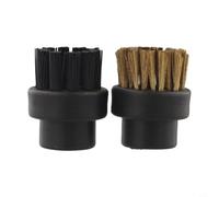 Kit d'accessoires 4 pièces avec brosses rondes et fil de nettoyage pour nettoyeur vapeur Dupray, buses efficaces pour sols et endroits difficiles d'accès, pièces de rechange noires pour un nettoyage à