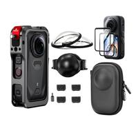 Kit d'accessoires 7 en 1 pour cage utilitaire Insta 360 X6, étui de transport, protection d'objectif en verre optique de qualité supérieure, lot de 2 protecteurs d'écran, sac portable pour Insta360 X6