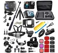 Kit d'accessoires amélioré pour GoPro Hero 13 Black Kit, étui étanche, boîtier étanche, Accessoires de plongée avec Tuba, Support de vélo, Barre à Selfie, Sangle de tête pour GoPro Hero13 Go pro13