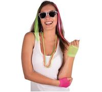 Kit d'accessoires année 80/Disco multicolore fluo - PTIT CLOWN - REF/50561 - Adulte - Garantie 2 ans