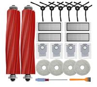 Kit d'accessoires compatible avec aspirateur Roborock Q Revo Robtic, 2 rouleaux de brosse principale, 4 filtres HEPA, 4 serpillères, 4 sacs à poussière, 6 brosses latérales, 20 pièces de rechange