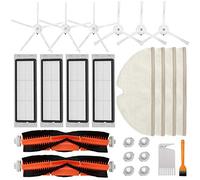 Kit d'accessoires compatible avec aspirateur robotique Roborock S4 S5 S6 E4 E20 E25 E35 S50 Xiaomi Mi Mijia, lot de 22 pièces de rechange, 2 brosses principales, 6 brosses latérales, 4 filtres, 4