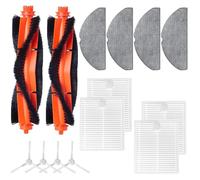 Kit d'accessoires compatible avec les aspirateurs robot Xiàomi S20, kit de rechange complet, 14 pièces de rechange, contient 2 brosses principales, 4 brosses latérales, 4 filtres, 4 chiffons de