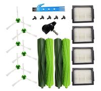 Kit d'accessoires compatible avec les pièces de rechange Roomba série i7 i7 + / i7 Plus E5 E6 E7 Pack de 2 brosses principales + 4 filtres + 6 brosses latérales