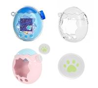 Kit d'accessoires compatible avec Tamagotchi Paradise - Capuchons de bouton en silicone + coque transparente à rabat pour appareil électronique d'animal domestique (Vert clair)
