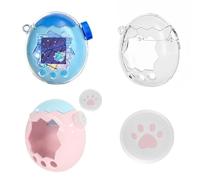 Kit d'accessoires compatible avec Tamagotchi Paradise - Capuchons de bouton en silicone + coque transparente à rabat pour appareil électronique d'animal domestique (rose clair)