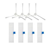 Kit d'accessoires compatibles avec robot aspirateur Rowenta Explorer X-Plorer Serie 60 RR7455 / RR7447WH, incluant 4 brosses latérales et 4 filtres