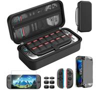 Kit d'Accessoires Complet pour Switch 2 - HEYSTOP - Modèle Housse Rigide+Film Trempé - Protecteur + Portable - Coque Incluse